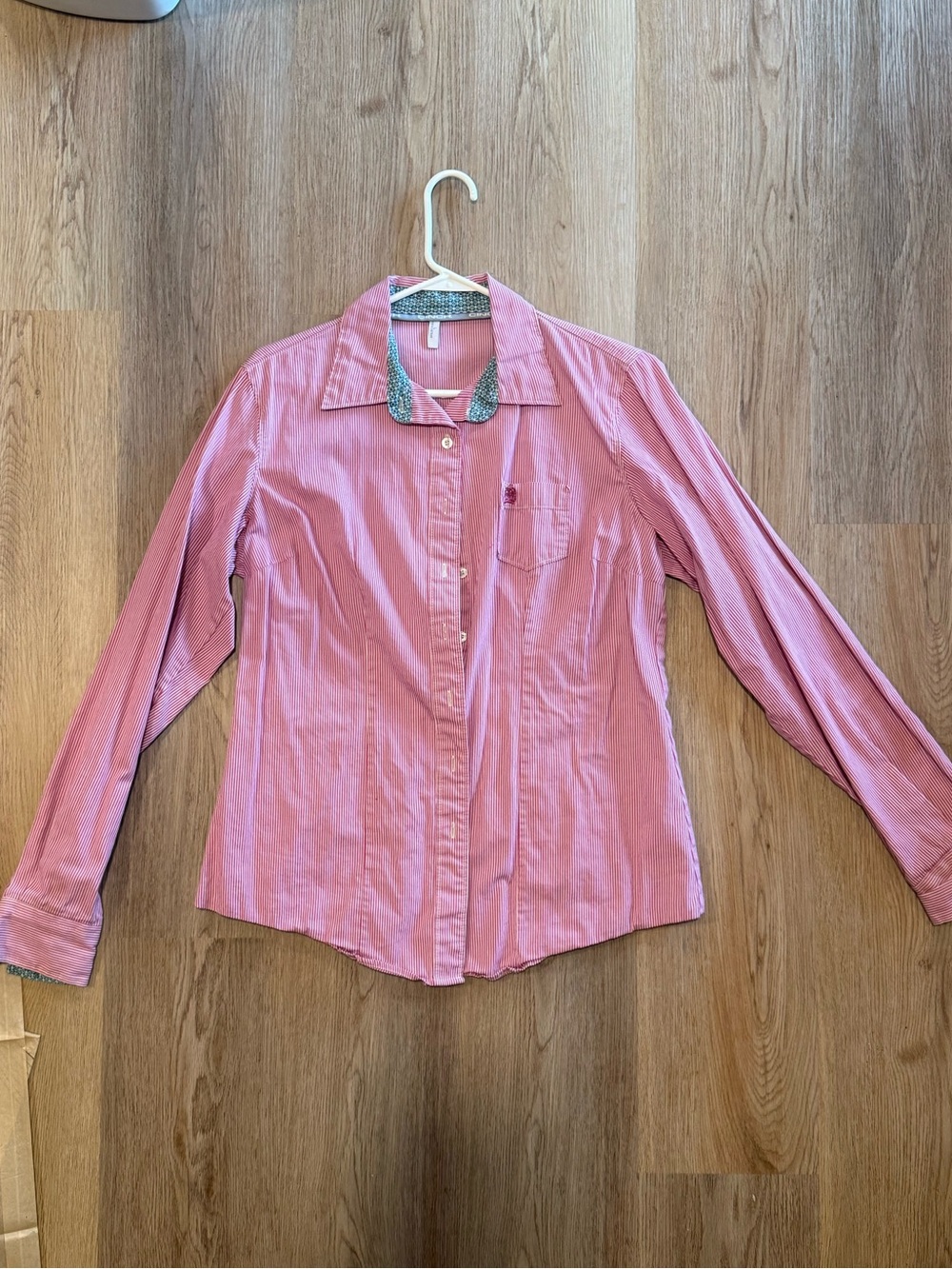 Cinch Pink Button-Down Shirt with Contrast Collar